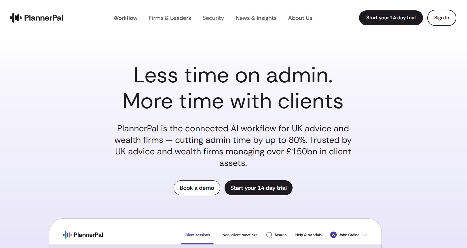 Plannerpal uses AI technology to generate meeting transcripts, actionable summaries and written follow-ups.