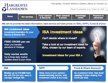 Hargreaves Lansdown's website