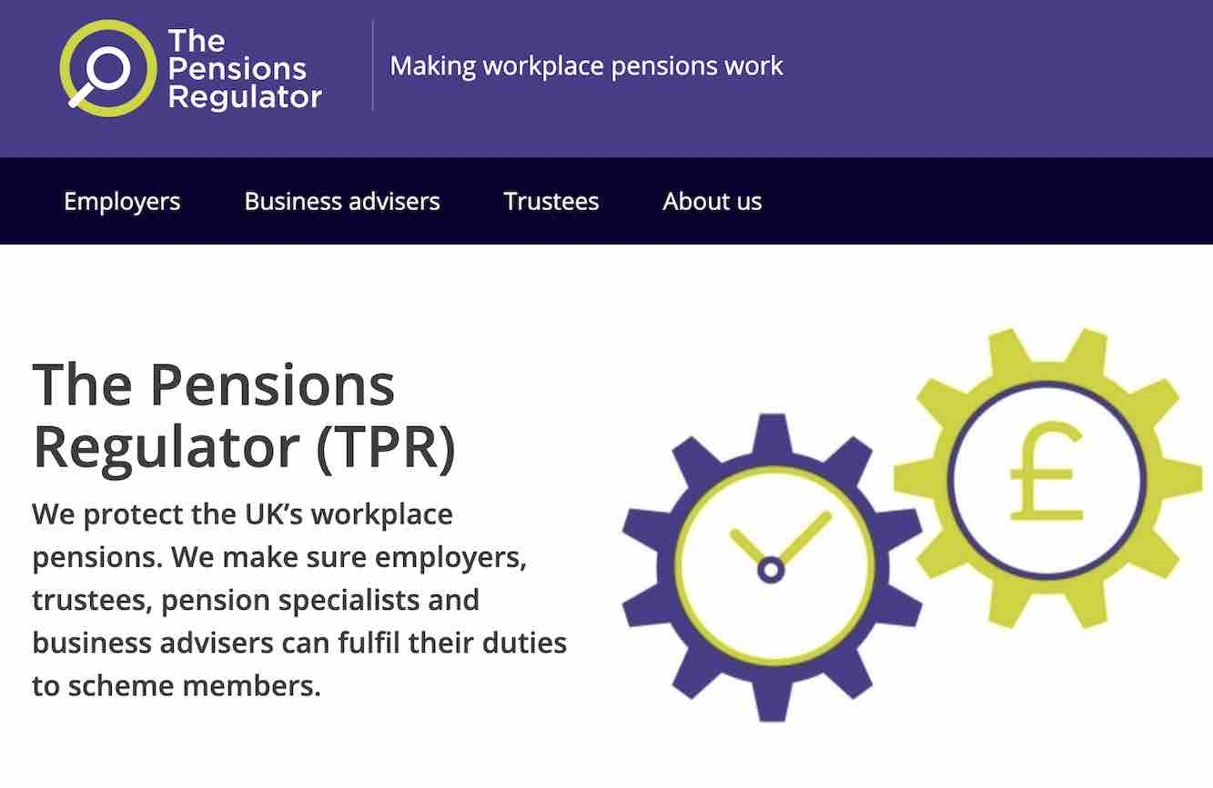 The Pension Regulator's website