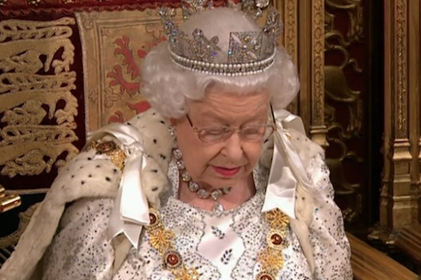 Her Majesty the Queen lays out the Government's legislative programme 