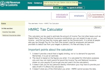 HMRC's tax calculator