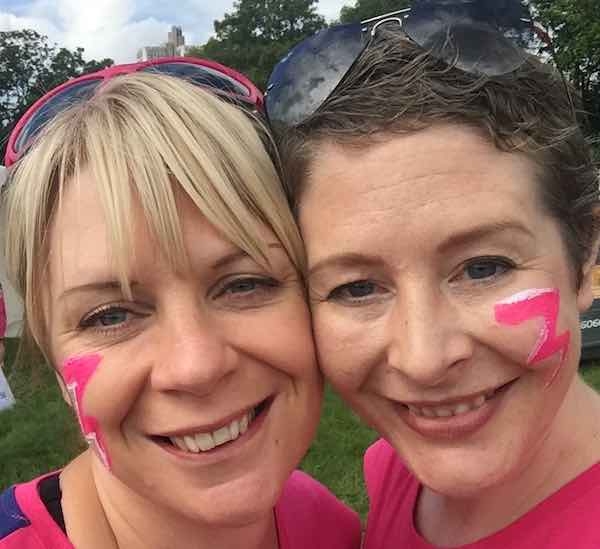 Rachel Kitching (right), at the Race for Life event