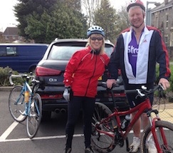 Jo Cann and Nick Cann out on a practice ride