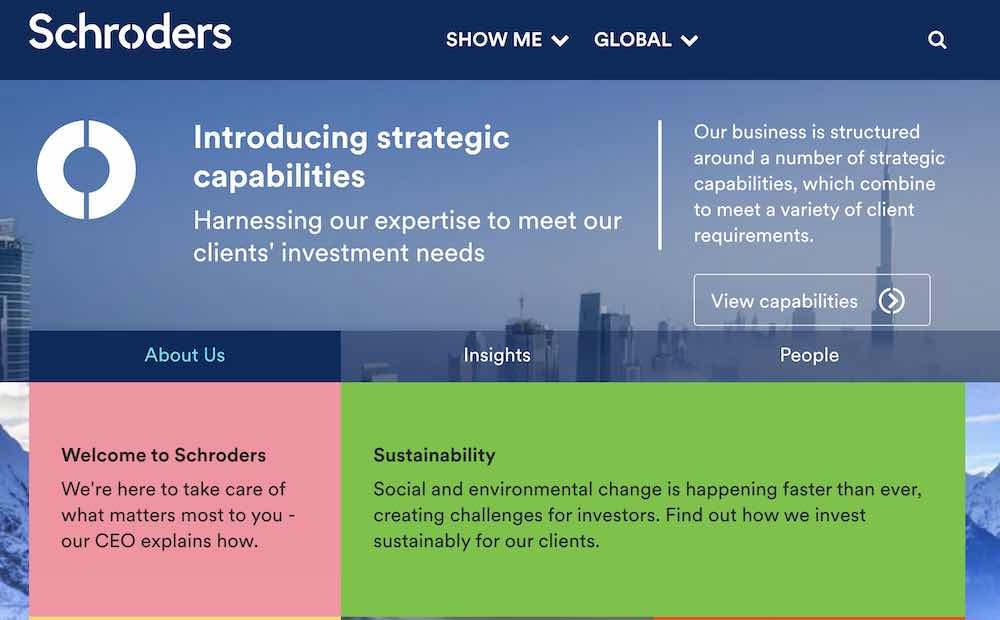 Schroders' website