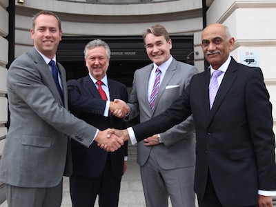 Miles Robinson (Head of Tilney Bestinvest Birmingham) and Richard Dawes (Tilney Bestinvest Managing Director, Financial Planning) with Webb Holton Directors Nigel Lister and Harjinder Singh