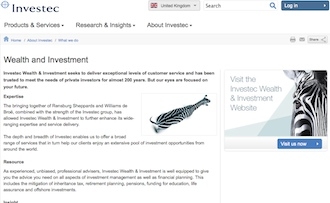 Investec's website