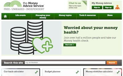 the Money Advice Service website