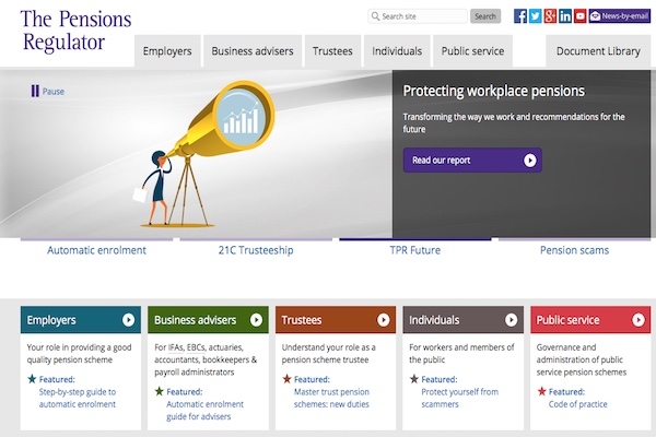 Pensions Regulator Website