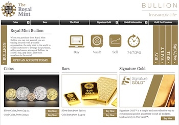 Royal Mint bullion website