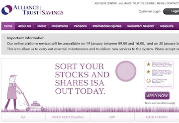 Alliance Trust Savings website