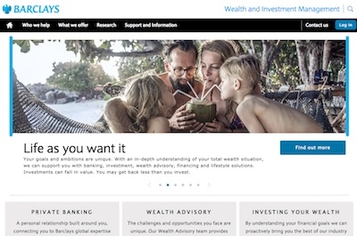 Barclays Wealth website