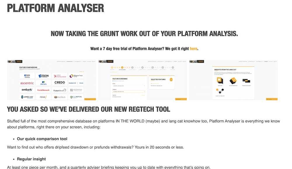 Platform Analyser from Lang cat