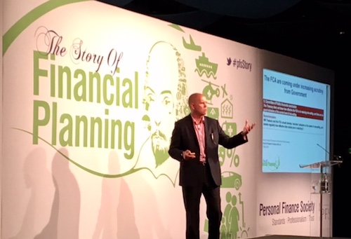 Steve Gazzard speaking at PFS National Financial Planning Symposium at Wembley