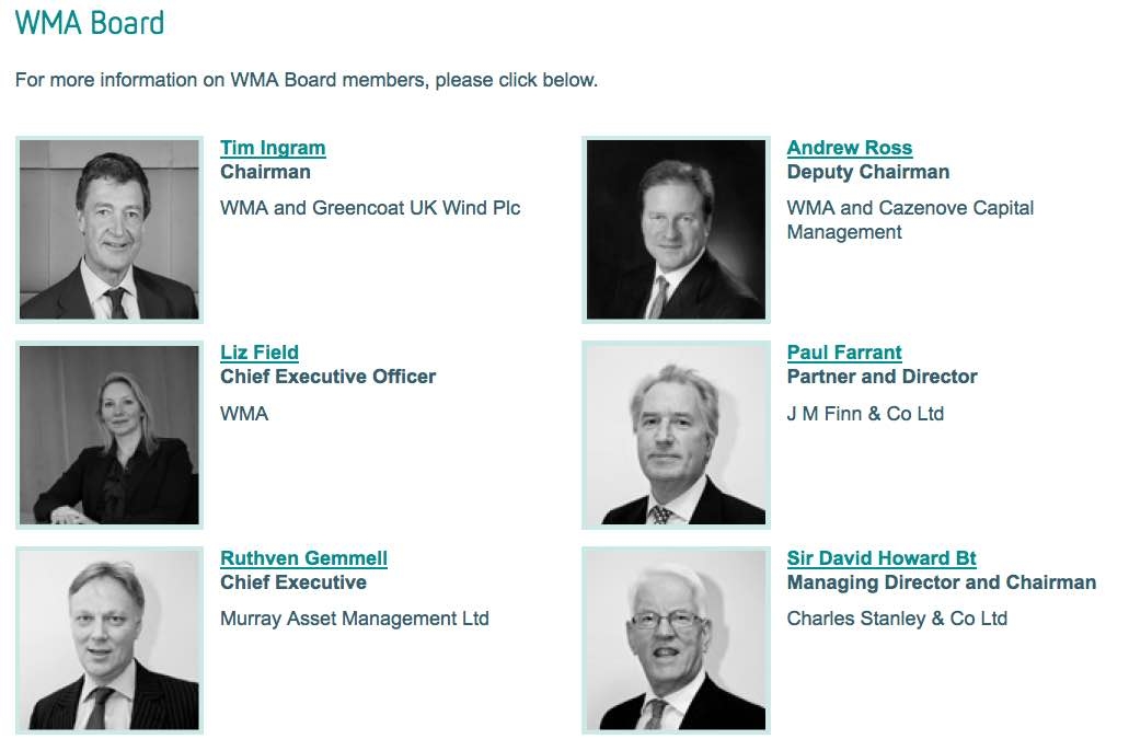 The WMA board - via the WMA website 