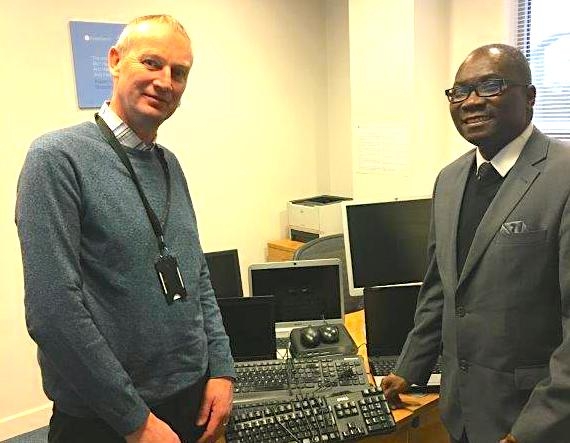 Dave Longman, Head of IT at Foster Denovo, and Ebenezer Anaman at GHARWEG