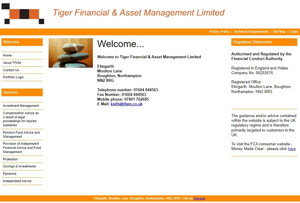 Tiger Financial & Asset Management's website