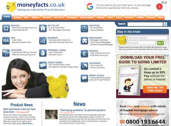 Moneyfacts' website