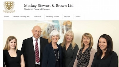 The website of Mackay Stewart & Brown: John Mackay CFPCM and his team