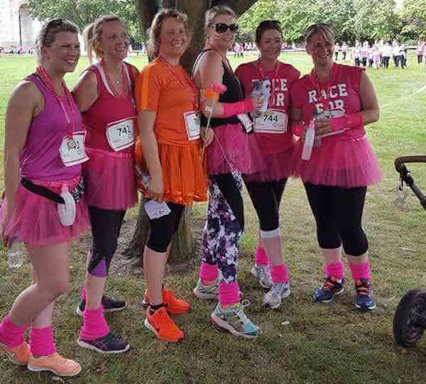 web Rachel Kitching and friends at Race for Life.jpg