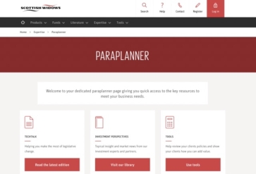 Scottish Widows Paraplanner homepage