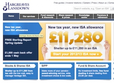 Hargreaves Lansdown website