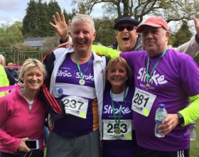 Nick Cann recently completed a foot race. He is pictured left with wife Jo