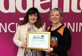 L-R: Magenta&#039;s Gretchen Betts and Julie Lord with their award