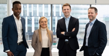 Pareto new hires: (L-R) Courage Ruwanza, Lettie Cartwright, Chris Isaac, Martin Collins 