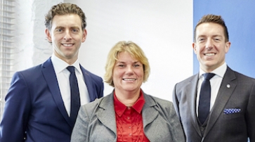 Left to right - Greg Robertson, Kate Davenport, Stephen Baxter