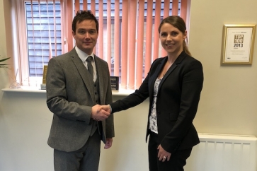 Fiducia managing director Gordon Kearney welcomes new company director Susie Laws. 