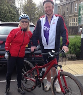 Jo Cann and Nick Cann out on a practice ride