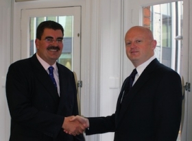 Chris Macdonald, chief executive of Brooks Macdonald, with John Davey, chief exec at Brooks Macdonald International 