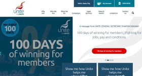 Unite the Union&#039;s website