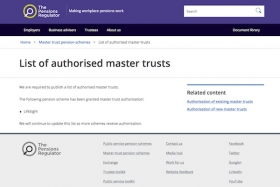 TPR&#039;s master trusts list 