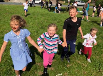 Fraser and friends enjoying the fun run. L-R Alice Tunstall, 8, Gary&#039;s daughter, Rosalind Tunstall, 5, Gary&#039;s niece, Fraser Tunstall, 11, Gary&#039;s son and Emmeline Tunstall, 2, Gary&#039;s niece